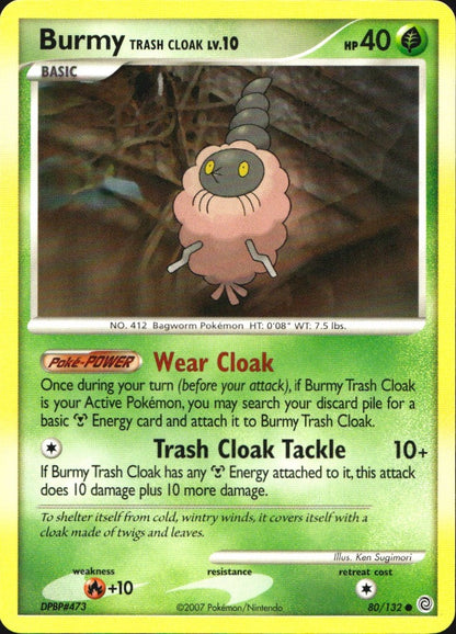 Burmy Trash Cloak 80/132 Common Secret Wonders Pokemon Near Mint