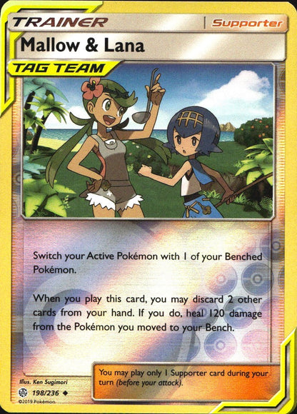 Mallow & Lana 198/236 Uncommon Cosmic Eclipse Pokemon Near Mint