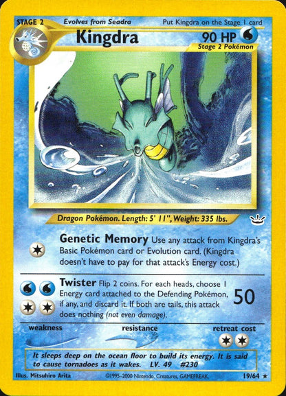 Kingdra 19/64 Rare Neo Revelation Pokemon Near Mint