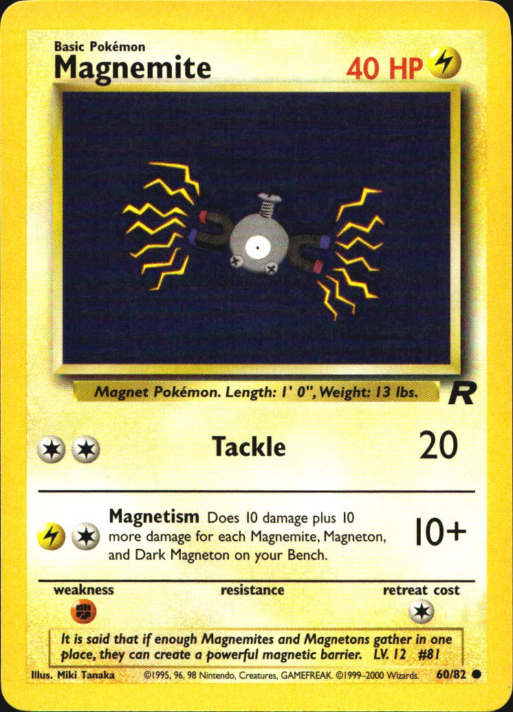 Magnemite 60/82 Common Team Rocket Pokemon Near Mint