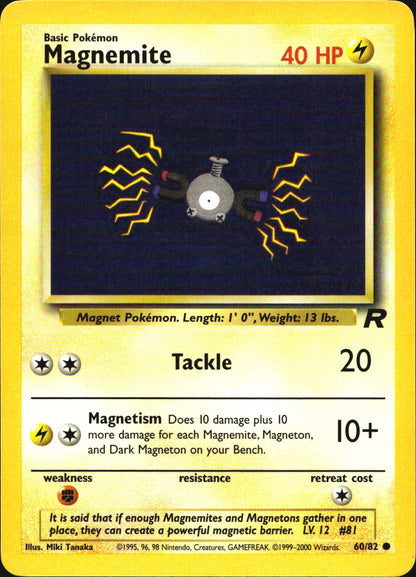 Magnemite 60/82 Common Team Rocket Pokemon Near Mint