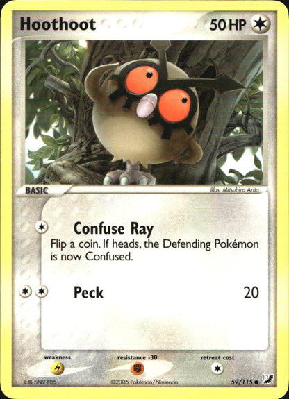 Hoothoot 59/115 Common Unseen Forces Pokemon Near Mint