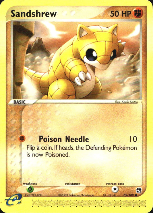 Sandshrew 75/100 Common Sandstorm Pokemon Near Mint