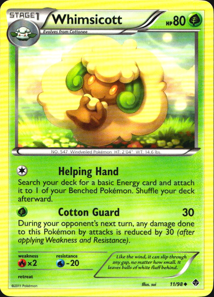 Whimsicott 11/98 Uncommon Emerging Powers Pokemon Near Mint