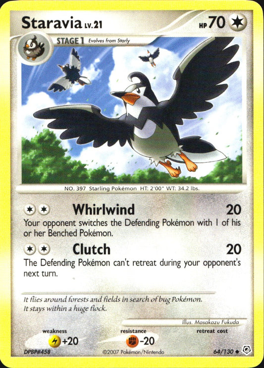 Staravia 64/130 Uncommon Diamond & Pearl Pokemon Near Mint