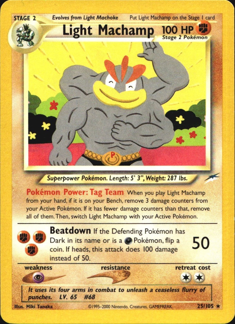 Light Machamp 25/105 Rare Neo Destiny Pokemon Near Mint