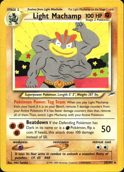 Light Machamp 25/105 Rare Neo Destiny Pokemon Near Mint