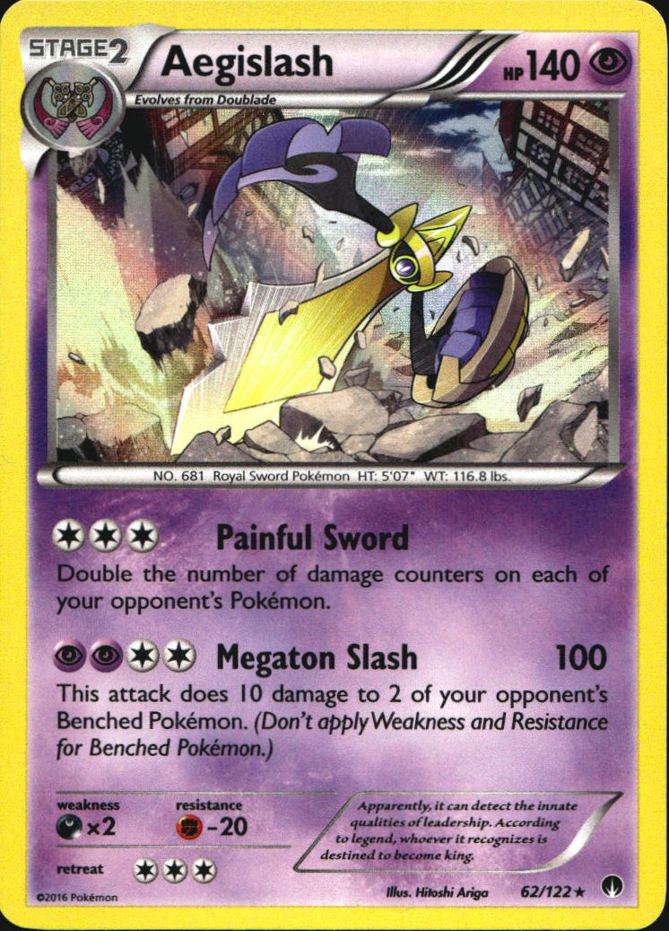 Aegislash 62/122 Holo Rare BREAKpoint Pokemon Near Mint