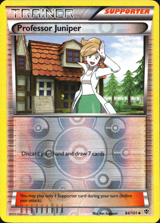 Professor Juniper 84/101 Uncommon Plasma Blast Pokemon Reverse Holo Near Mint