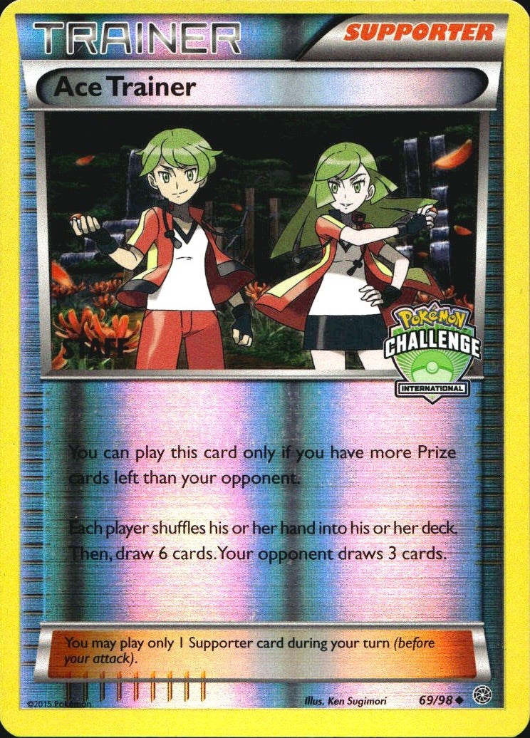 Ace Trainer 69/98 Staff Pokemon Challenge Uncommon Ancient Origins Near Mint