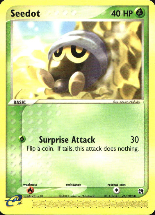 Seedot 76/100 Common Sandstorm Pokemon Near Mint