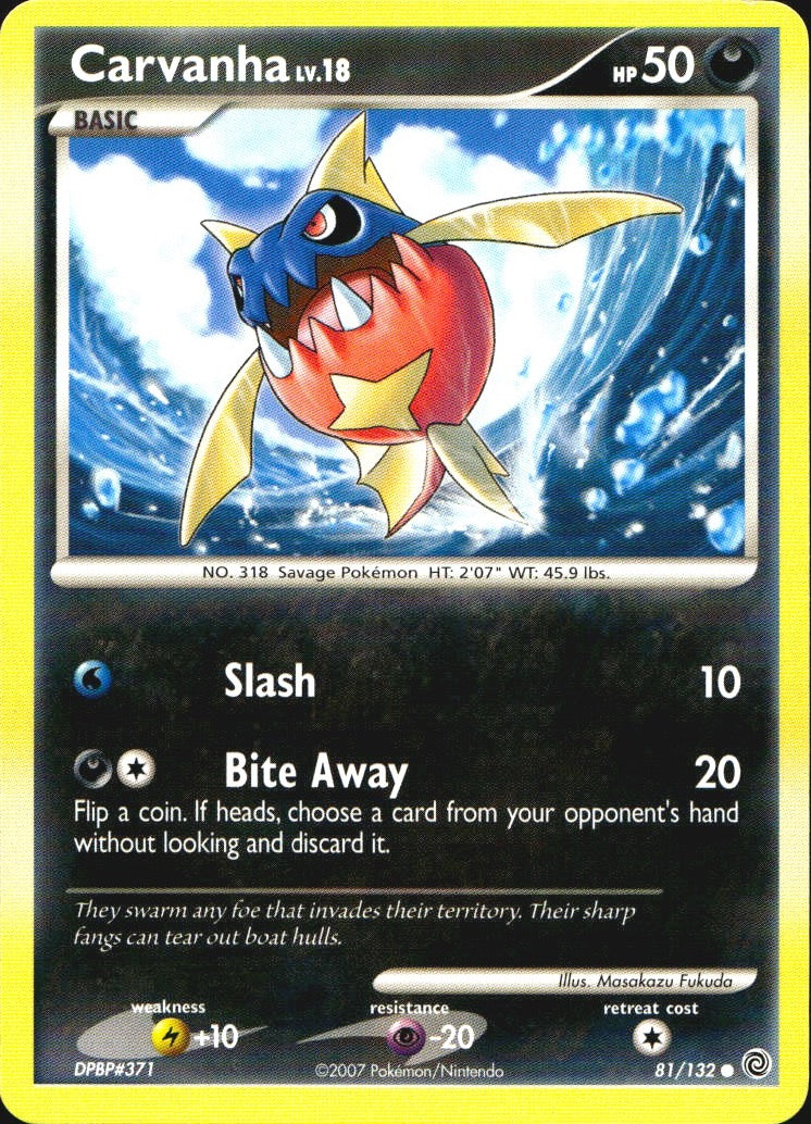 Carvanha 81/132 Common Secret Wonders Pokemon Near Mint