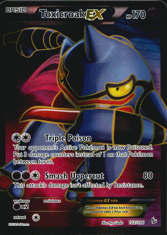 Toxicroak EX 102/106 Rare Ultra Flashfire Pokemon Near Mint