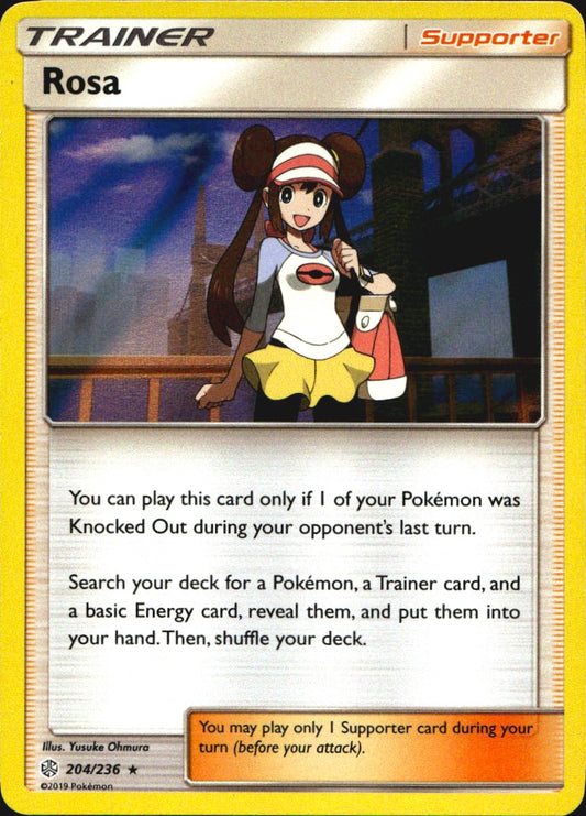 Rosa 204/236 Holo Rare Cosmic Eclipse Pokemon Near Mint