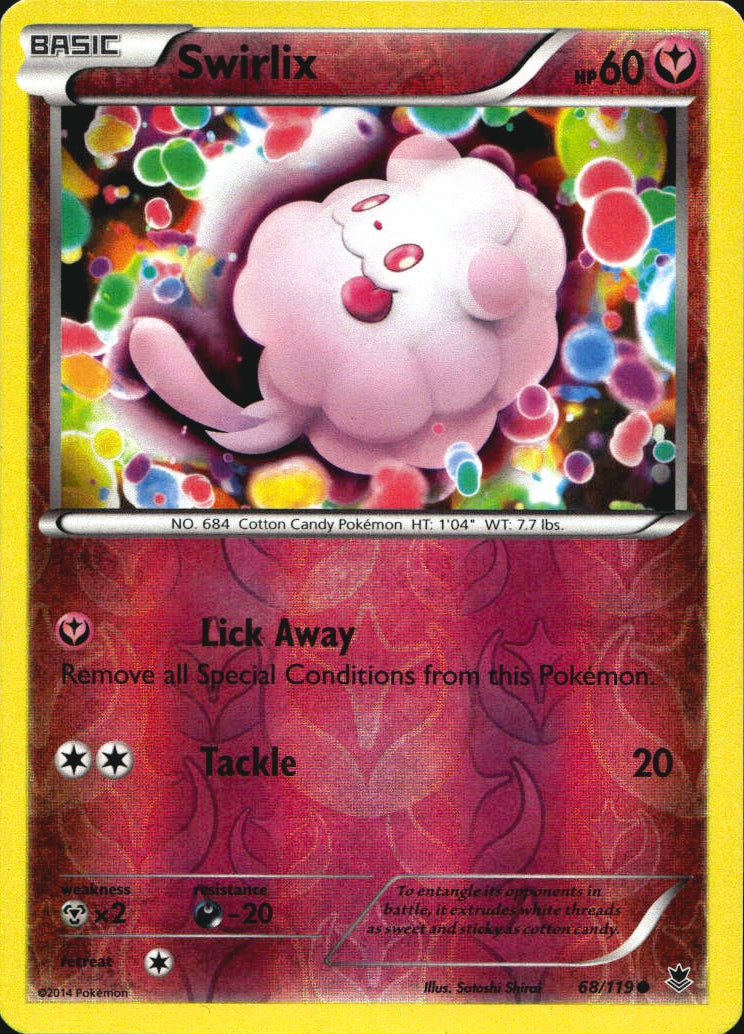 Swirlix 68/119 Common Phantom Forces Pokemon Reverse Holo Near Mint