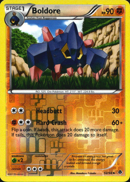 Boldore 52/98 Uncommon Emerging Powers Pokemon Reverse Holo Near Mint