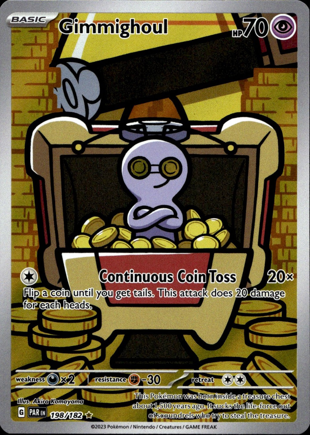 Gimmighoul 198/182 Illustration Rare Paradox Rift Pokemon Near Mint