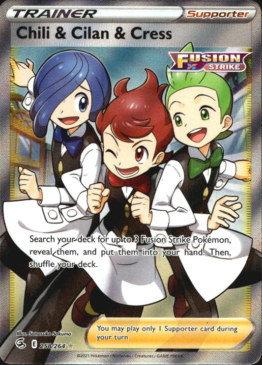 Chili & Cilan & Cress 258/264 Rare Ultra Fusion Strike Pokemon Near Mint