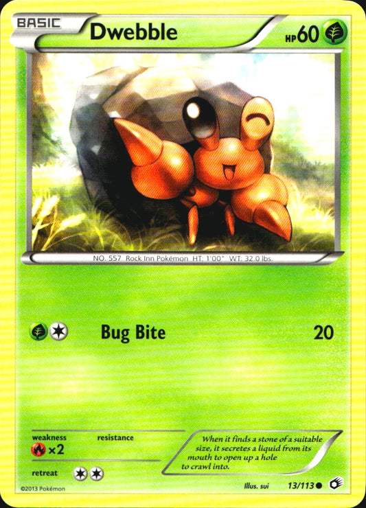 Dwebble 13/113 Common Legendary Treasures Pokemon Near Mint