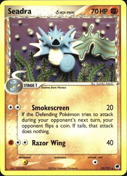 Seadra 22/101 Rare Dragon Frontiers Pokemon Near Mint