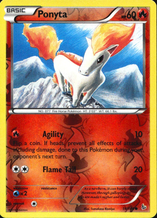 Ponyta 14/106 Common Flashfire Pokemon Reverse Holo Near Mint