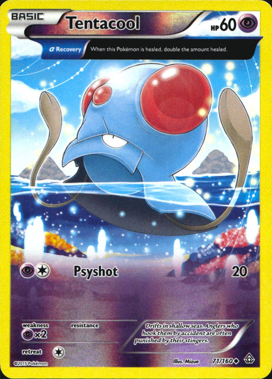 Tentacool 71/160 Uncommon Primal Clash Pokemon Reverse Holo Near Mint