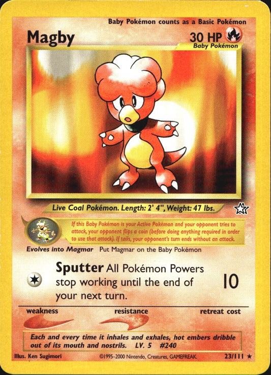 Magby 23/111 Rare Neo Genesis Pokemon Near Mint