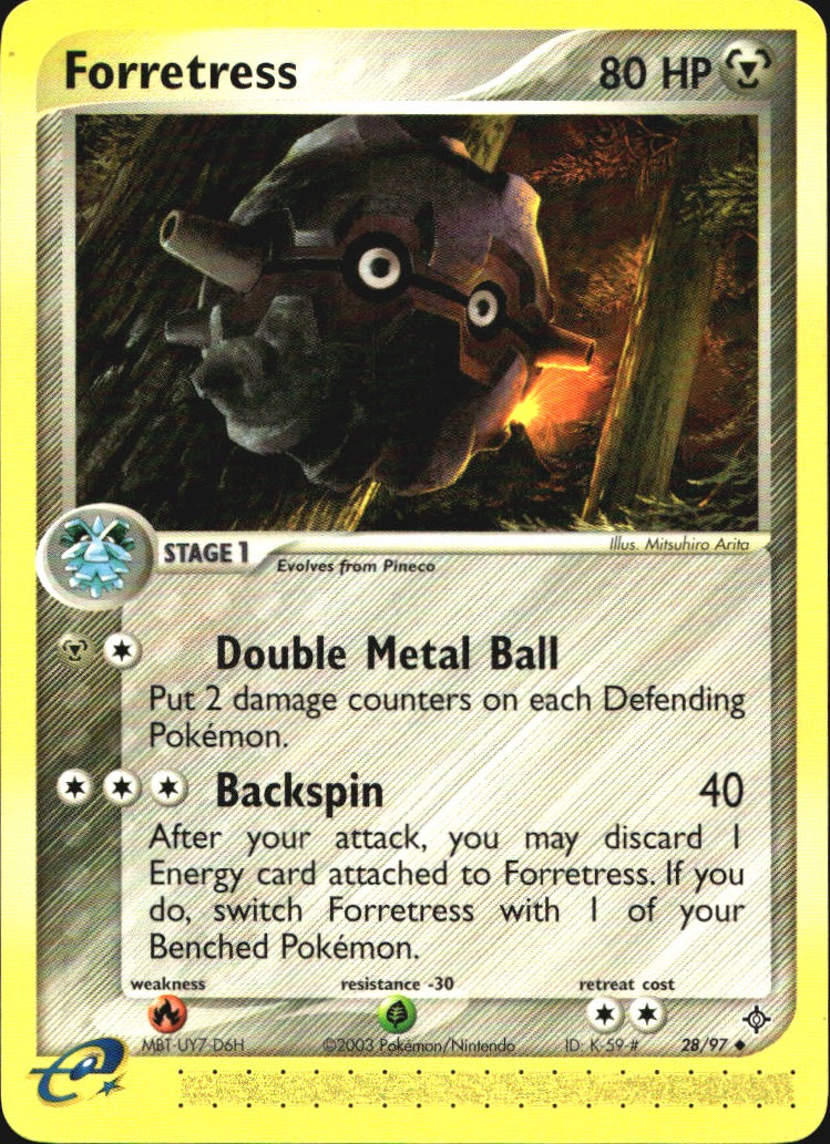 Forretress 28/97 Uncommon Dragon Pokemon Near Mint