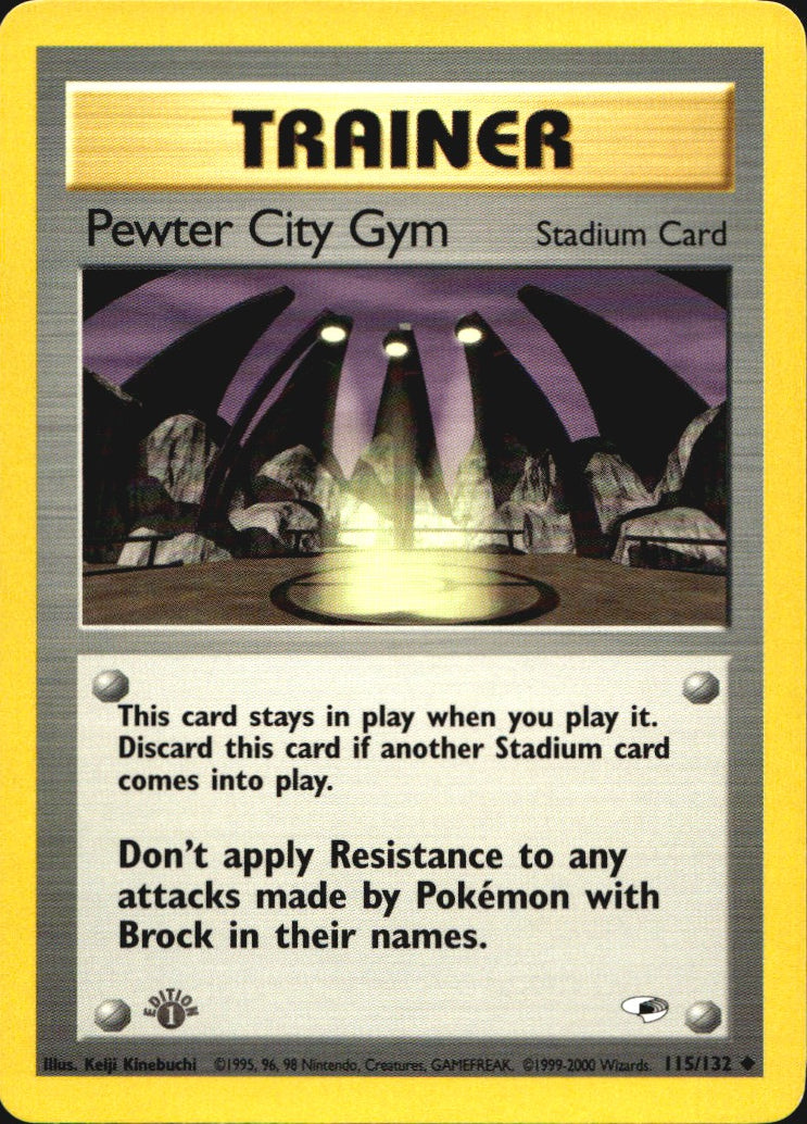Pewter City Gym 115/132 Uncommon Gym Heroes Pokemon 1st Edition Near Mint
