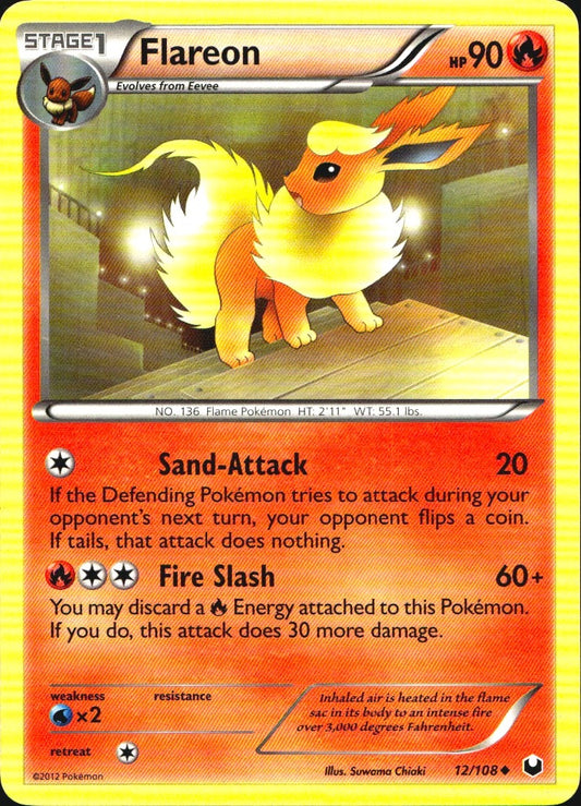 Flareon 12/108 Uncommon Dark Explorers Pokemon Near Mint