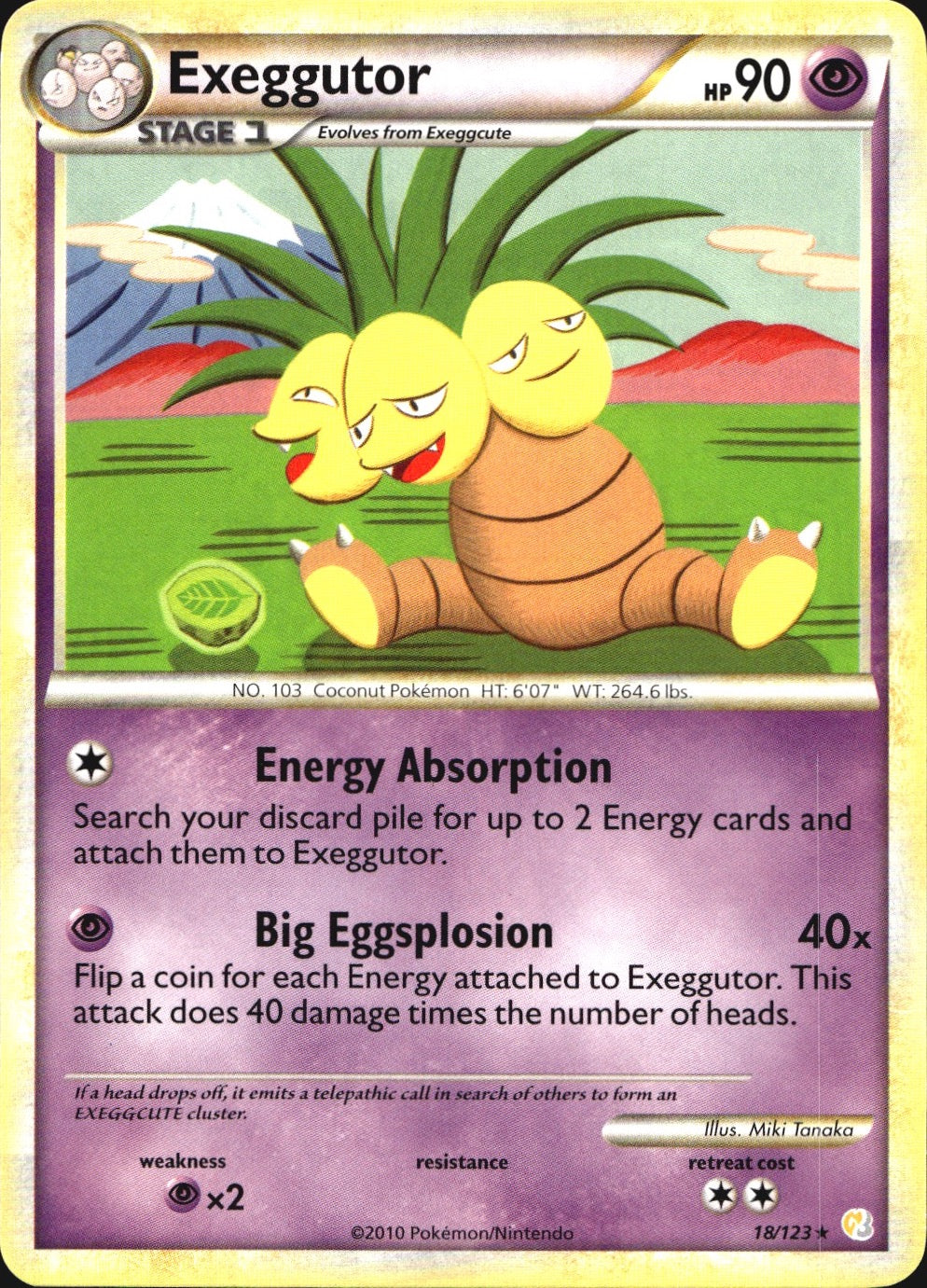 Exeggutor 18/123 Rare HeartGold & SoulSilver Pokemon Near Mint
