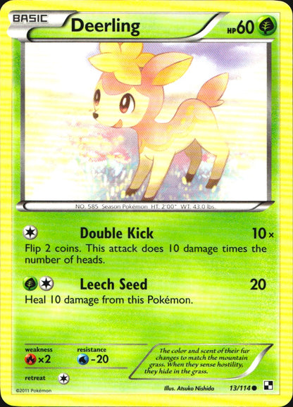 Deerling 13/114 Common Black & White Pokemon Near Mint