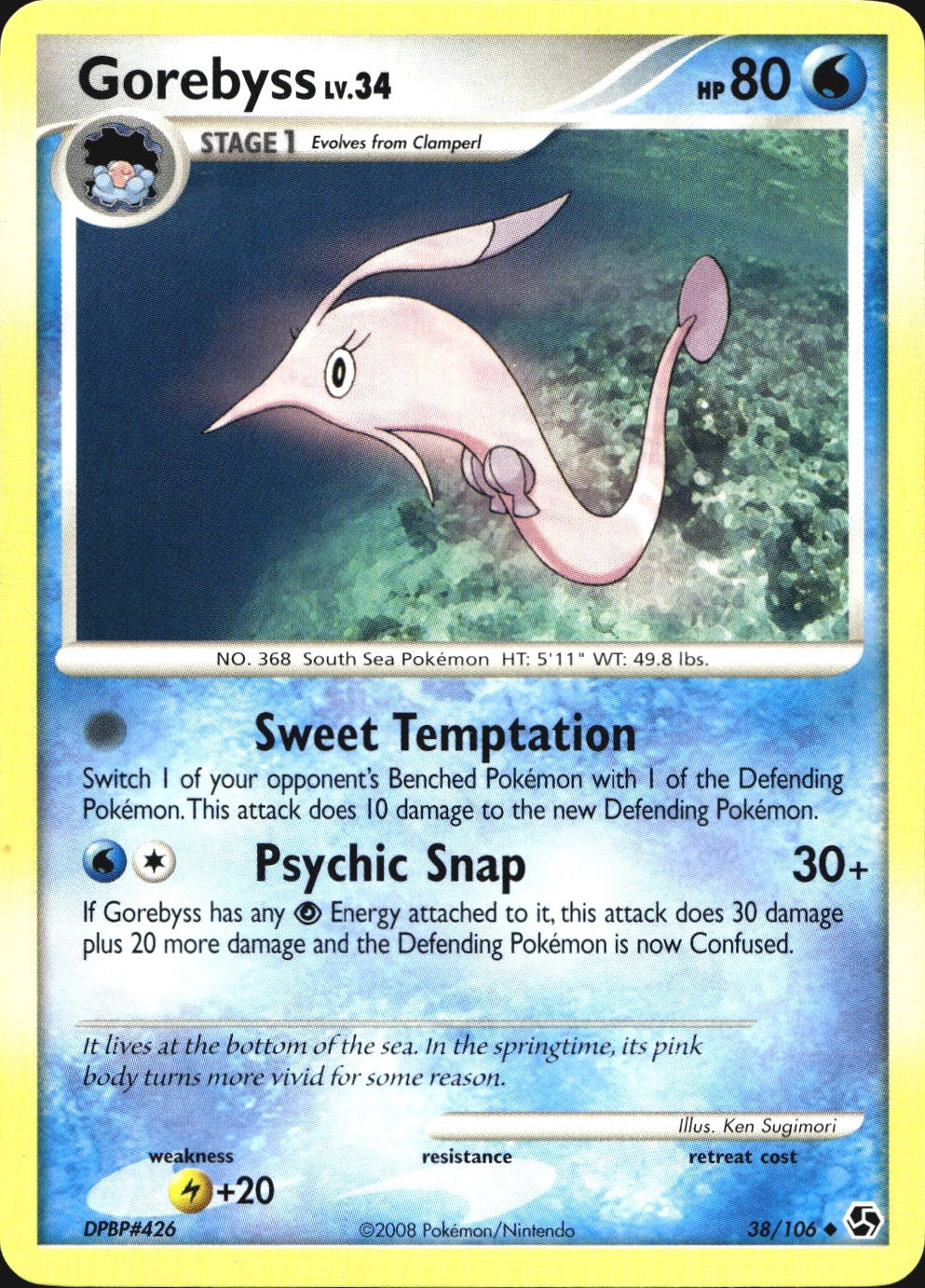 Gorebyss 38/106 Uncommon Great Encounters Pokemon Near Mint