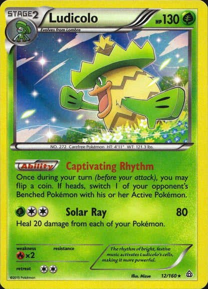 Ludicolo 12/160 Holo Rare Primal Clash Pokemon Near Mint