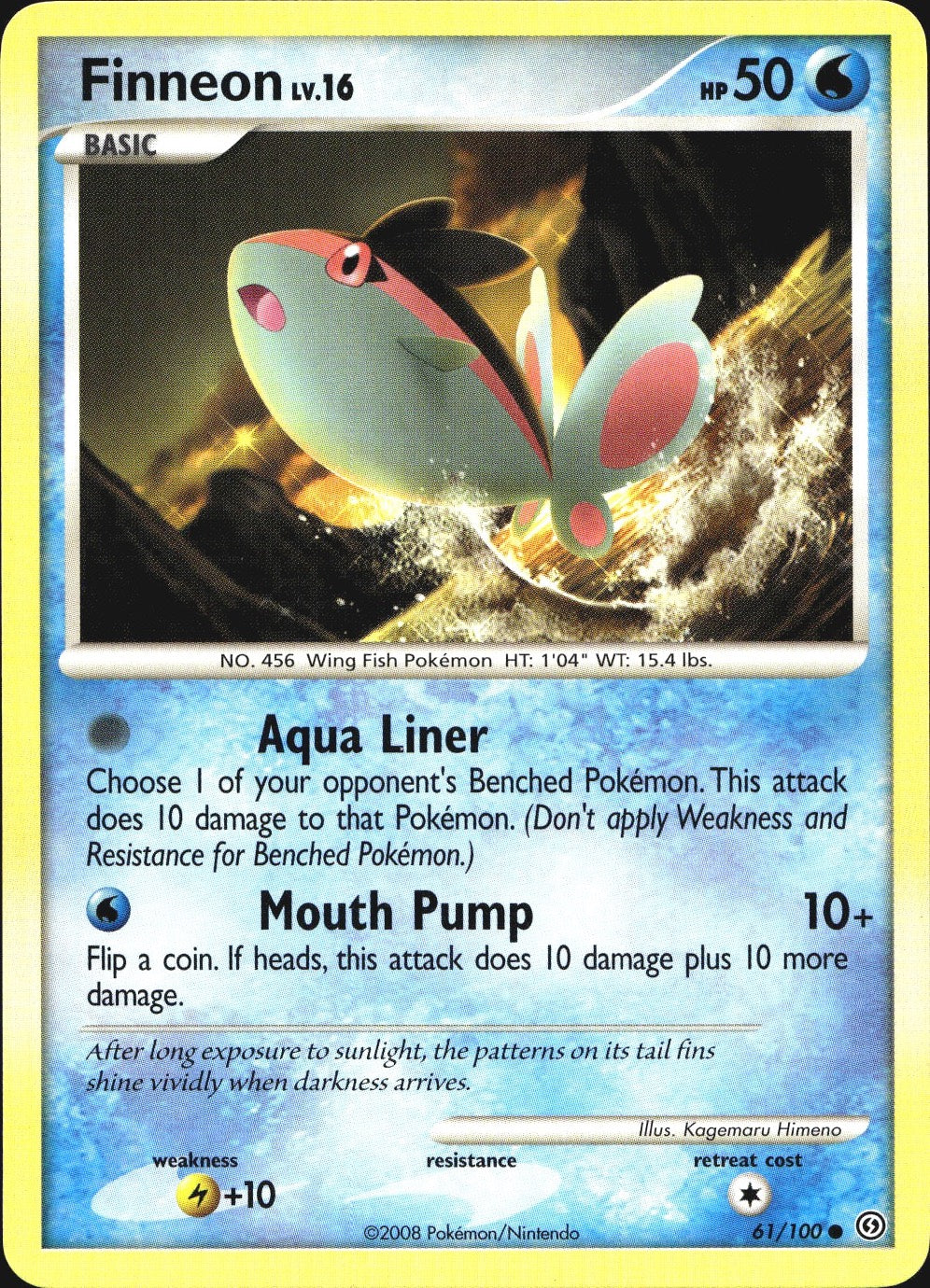 Finneon 61/100 Common Stormfront Pokemon Near Mint