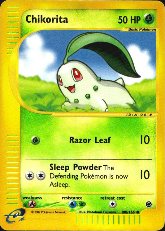 Chikorita 100/165 Common Expedition Base Set Pokemon Reverse Holo Near Mint