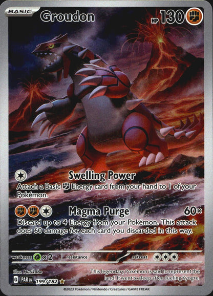 Groudon 199/182 Illustration Rare Paradox Rift Pokemon Near Mint