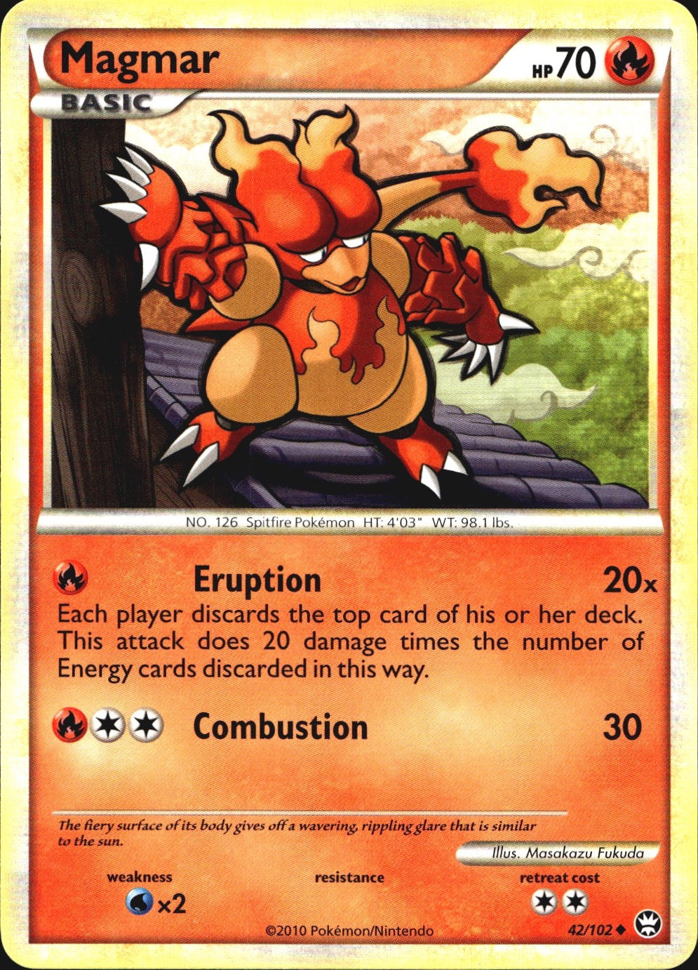 Magmar 42/102 Uncommon HGSS Triumphant Pokemon Near Mint