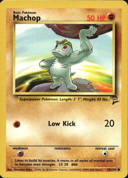 Machop 78/130 Common Base Set 2 Pokemon Near Mint