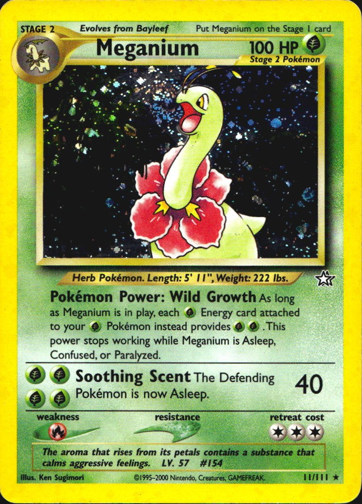 Meganium 11/111 Holo Rare Neo Genesis Pokemon Moderately Played