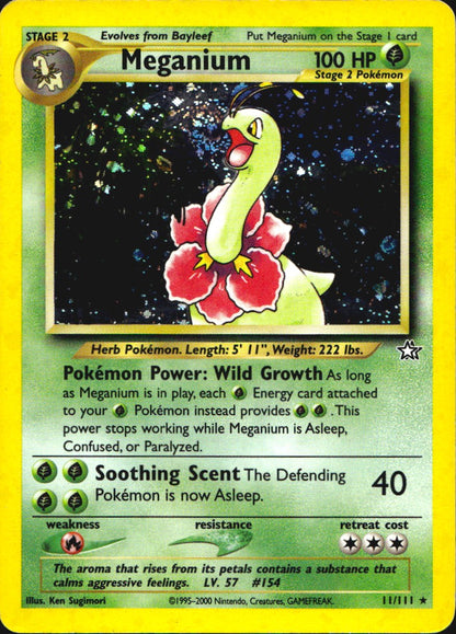 Meganium 11/111 Holo Rare Neo Genesis Pokemon Moderately Played