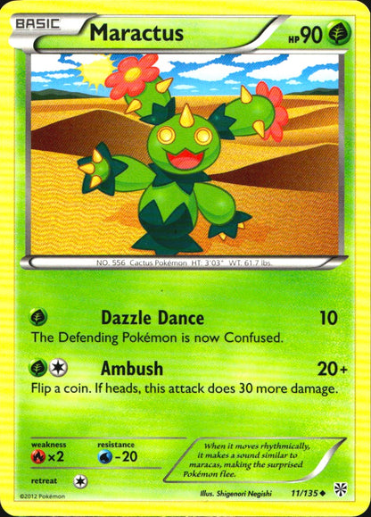 Maractus 11/135 Uncommon Plasma Storm Pokemon Near Mint