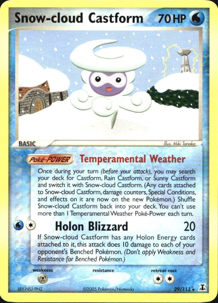 Snow-cloud Castform 29/113 Rare Delta Species Pokemon Near Mint