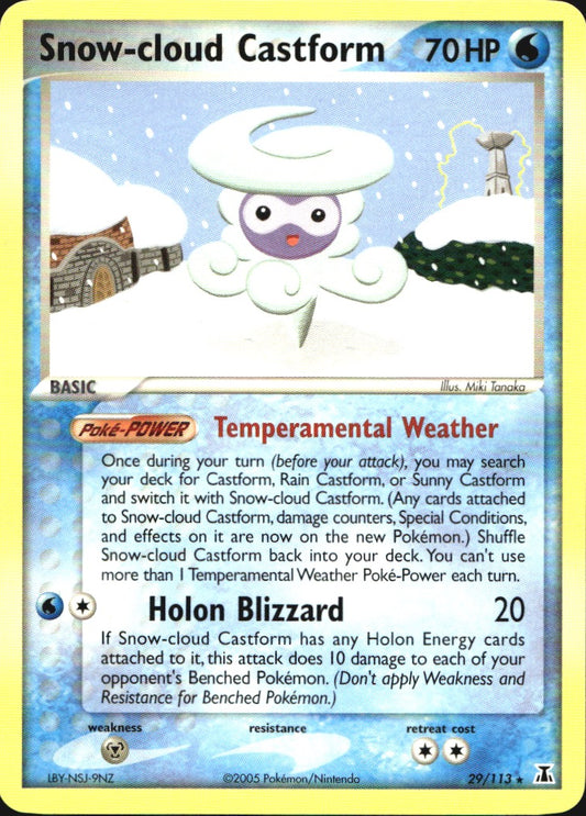 Snow-cloud Castform 29/113 Rare Delta Species Pokemon Near Mint