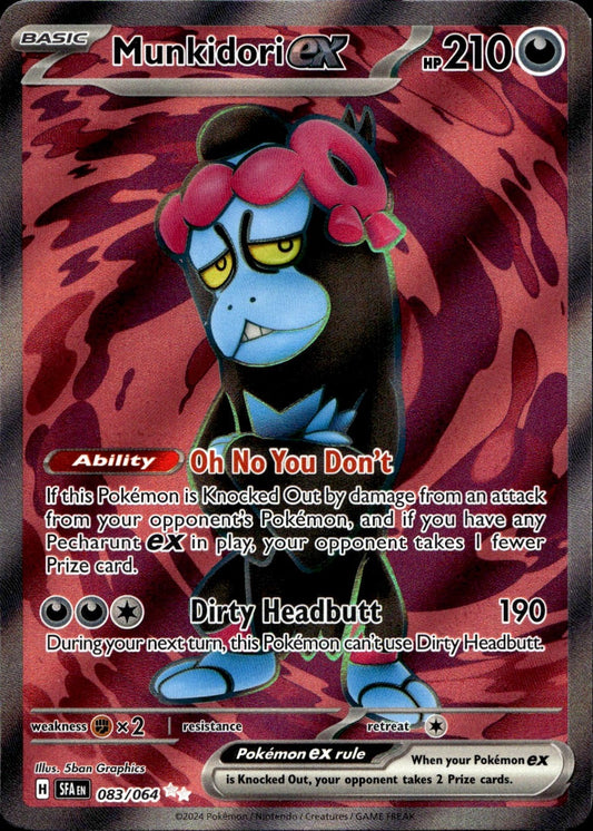 Munkidori ex 83/64 Ultra Rare Shrouded Fable Pokemon Near Mint