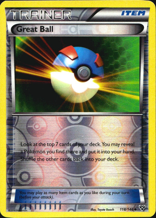 Great Ball 118/146 Uncommon XY Pokemon Reverse Holo Near Mint