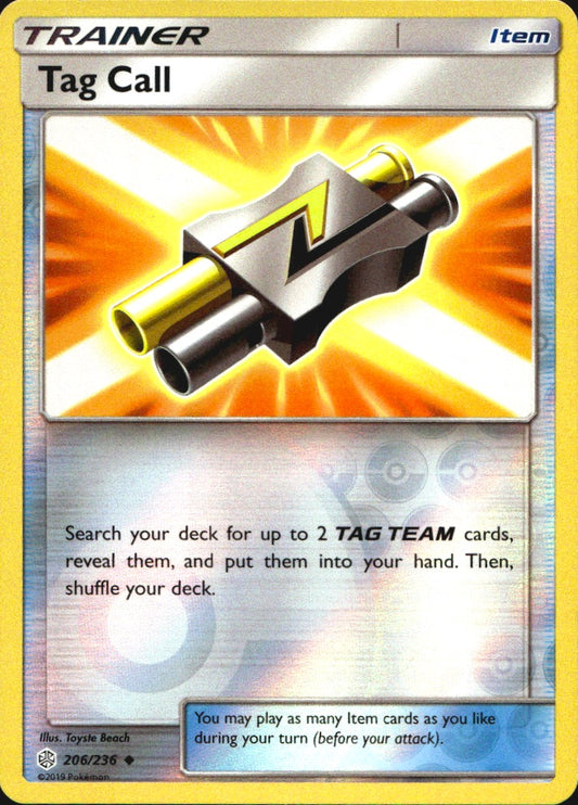 Tag Call 206/236 Uncommon Cosmic Eclipse Pokemon Near Mint