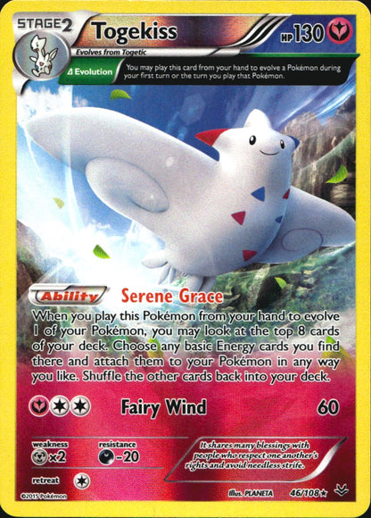 Togekiss 46/108 Holo Rare Roaring Skies Pokemon Reverse Holo Near Mint