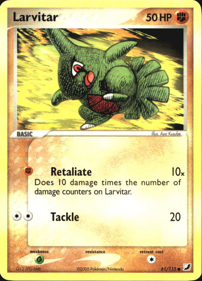 Larvitar 61/115 Common Unseen Forces Pokemon Near Mint