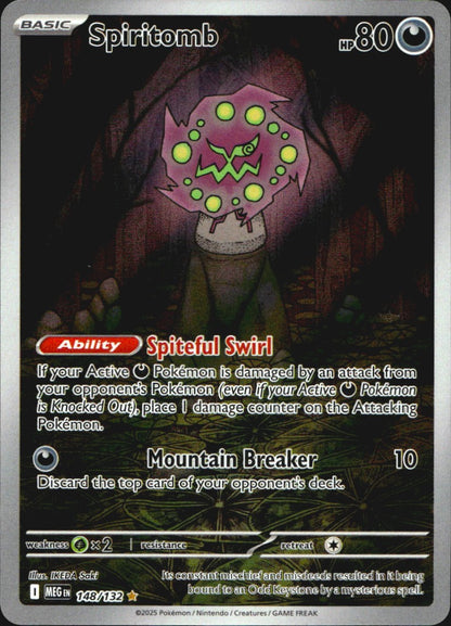 Spiritomb 148/132 Illustration Rare Mega Evolution Pokemon Near Mint